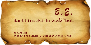 Bartlinszki Erzsébet névjegykártya